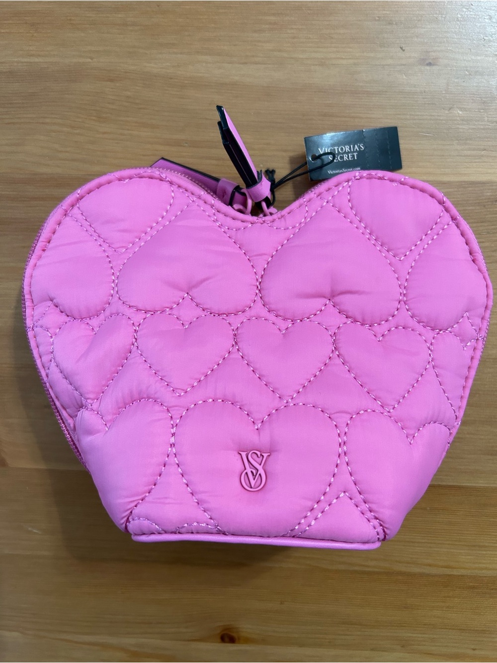 Victoria’s Secret quilted heart makeup bag